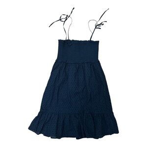 La Blanca Blue Smocked Ruffled Mini Dress